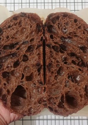 Foto resep Double Chocolate Sourdough Bread (78%)