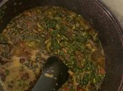 A picture of goat meat vegetable soup