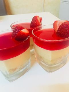 صورة لوصفة حلى الكاسات بلكيك والجيلي🍓🍷