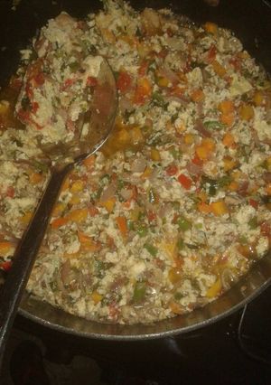 A picture of Shea butter veggie egg sauce.