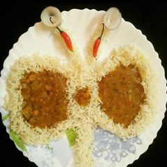 A picture of Lauki dal with Rice.