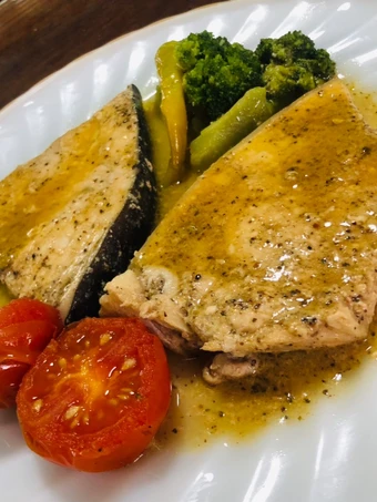 Easy Way Make Recipe Blue Marlin Steaks • Fish in Peppery Lemon - Butter - EVOO Sauce that is Perfect, So Delicious}