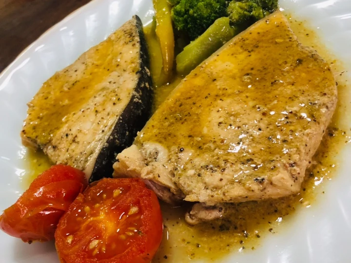 Easy Way Make Recipe Blue Marlin Steaks • Fish in Peppery Lemon - Butter - EVOO Sauce that is Perfect, So Delicious}