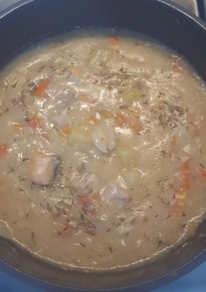 Foto resep Salmon & tuna cream soup