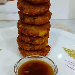 A picture of Paneer Potato Tikki With Temerind Saunth.