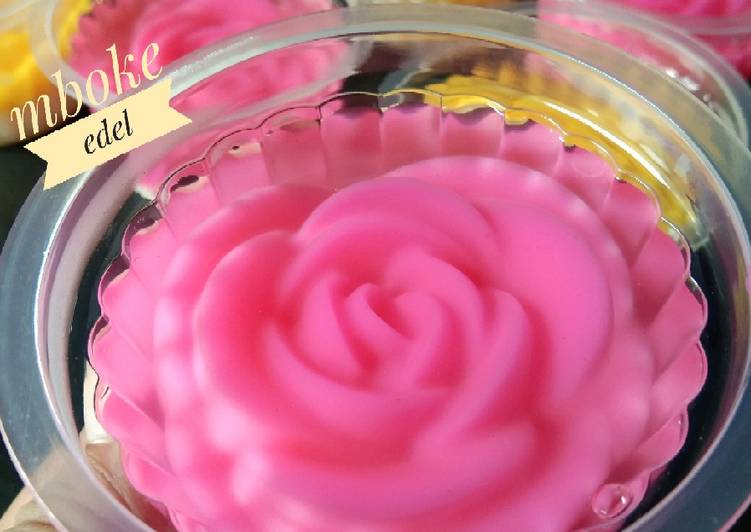 Resep Puding Mawar kaca | Langkah Membuat Puding Mawar kaca Yang Lezat Sekali