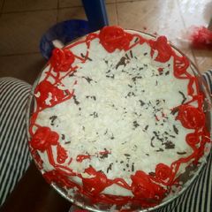 A picture of Vanilla cake with royal icing.