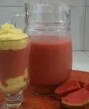 Jugo de guayaba en copa montada