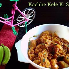 A picture of Kacche Kele Ki Sabzi (Raw Banana Vegetable).