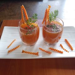 Carrot, orange, ginger juice 🥕🍊 A picture of Carrot, orange, ginger juice 🥕🍊.