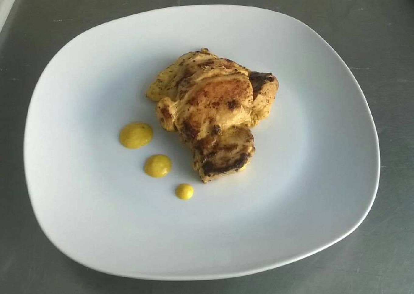 Muslo de pollo a la mostaza
