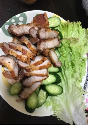 Hình của món Heo một nắng chiên giòn.