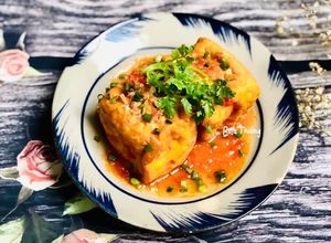 Hình của món Đậu Hủ Nhồi Thịt Xốt Cà Chua.