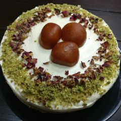 A picture of Baked Gulab Jamun Cheesecake.