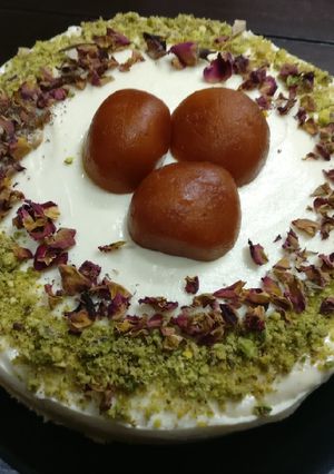A picture of Baked Gulab Jamun Cheesecake.