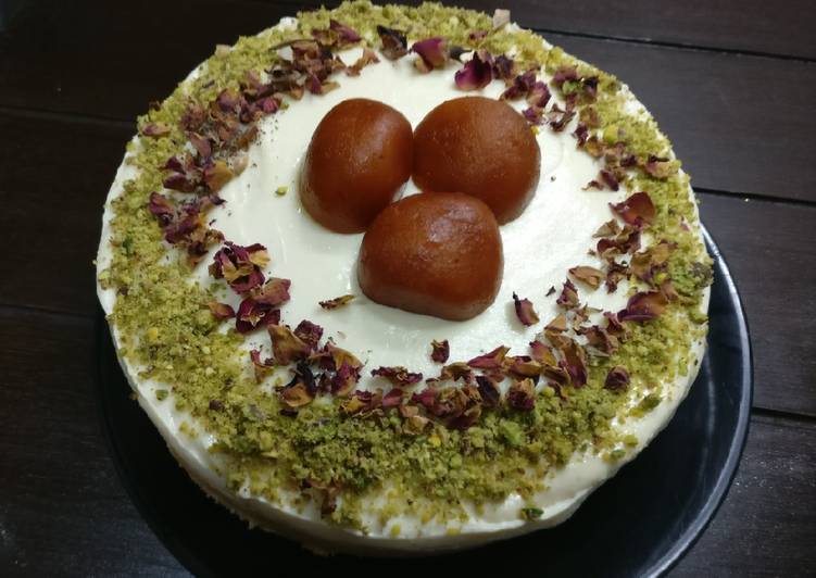 Baked Gulab Jamun Cheesecake
