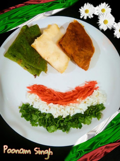ट्राई कलर चीले (tricolour cheele recipe in Hindi) रेसिपी मुख्य फोटो