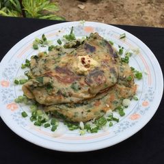 A picture of Atta pancake with lemon butter.