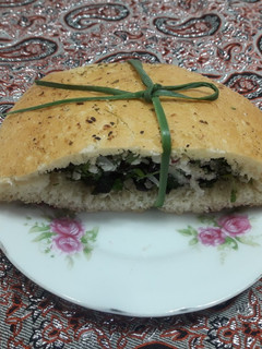 عکسی از دستور نان پنیر و سبزی(لقمه مدرسه)