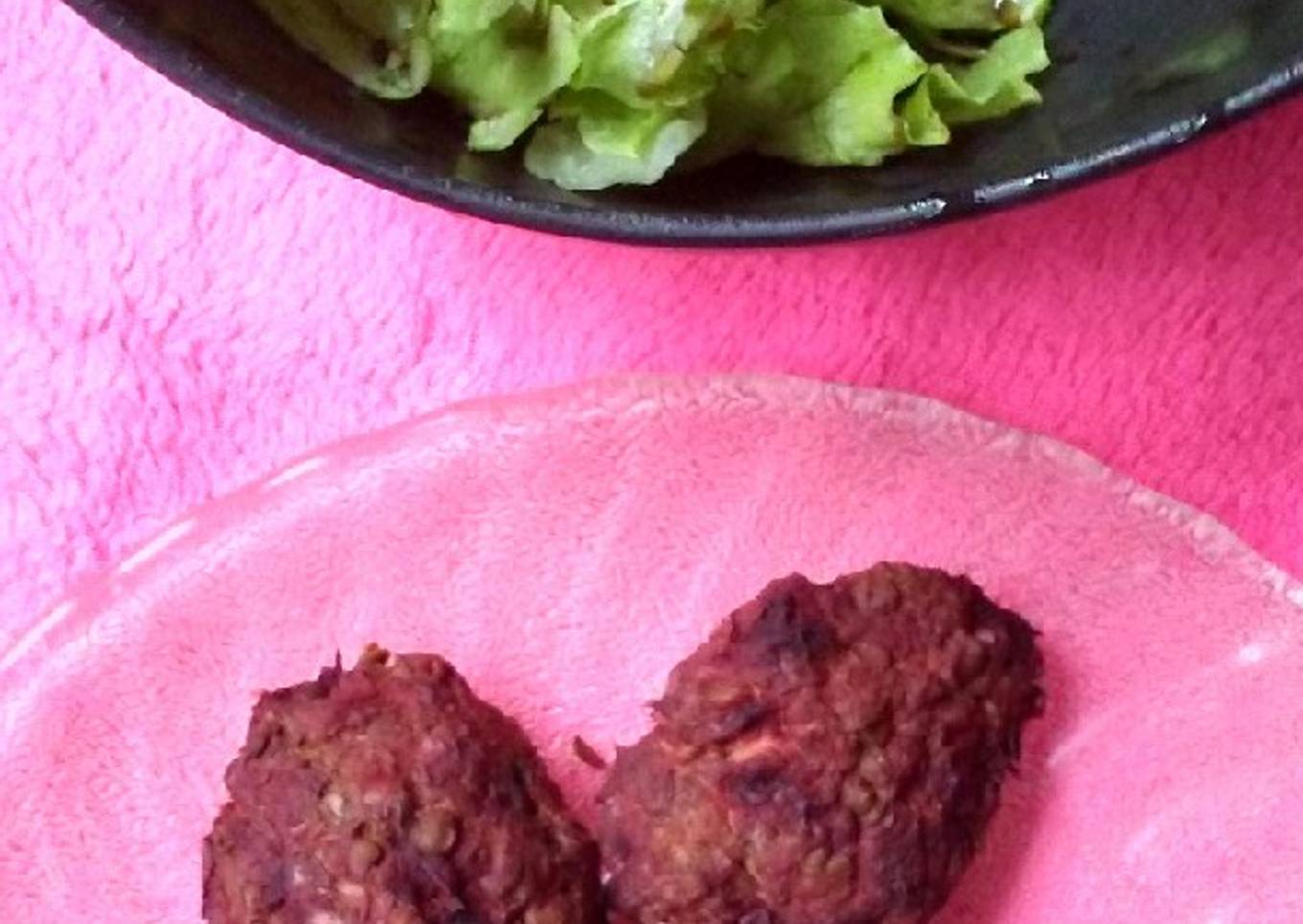 Albóndigas de lentejas y remolacha💜