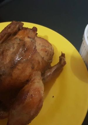 A picture of Roasted chicken with cream cheese dip.