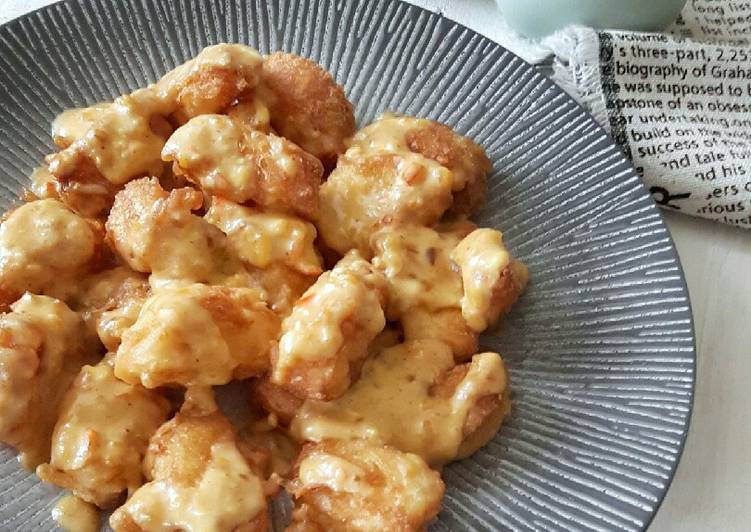 Egg Tofu with Salted Egg Sauce