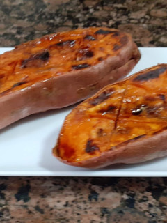 Una foto de Boniato asado, caramelizado