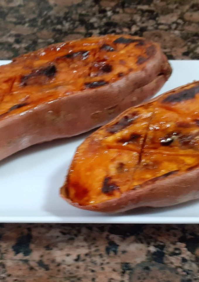 Una foto de Boniato asado, caramelizado