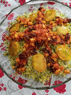 عکسی از دستور پلو نخود فرنگی