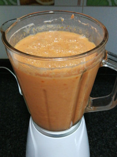 Una foto de Gazpacho en licuadora