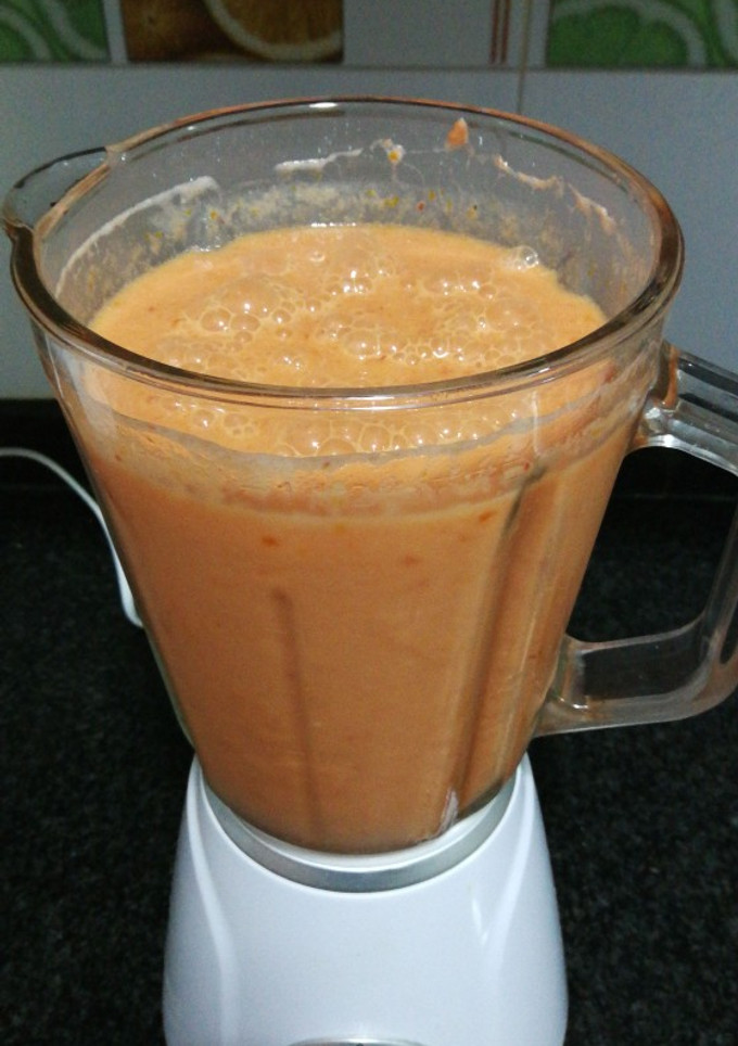 Una foto de Gazpacho en licuadora