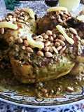 Pollos asados, al estilo oriente medio con frutos secos
