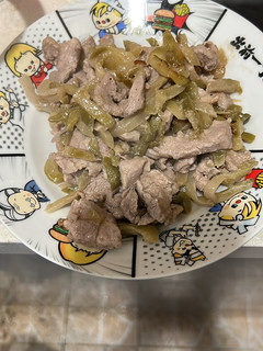 簡易的炸菜炒豬肉 的食譜成品照片