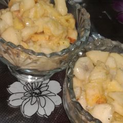 A picture of Mix fruit & vegetables creamy salad.