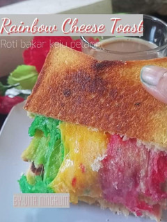 Foto resep Rainbow Cheese Toast (roti bakar keju pelangi)