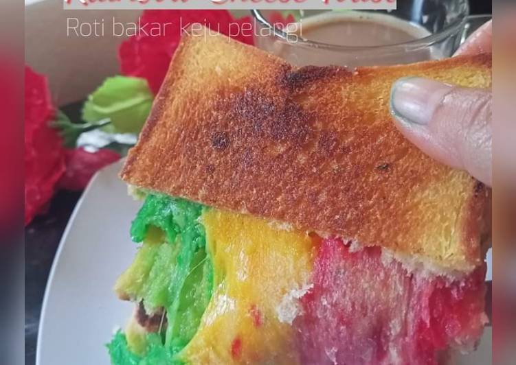 Rainbow Cheese Toast (roti bakar keju pelangi)