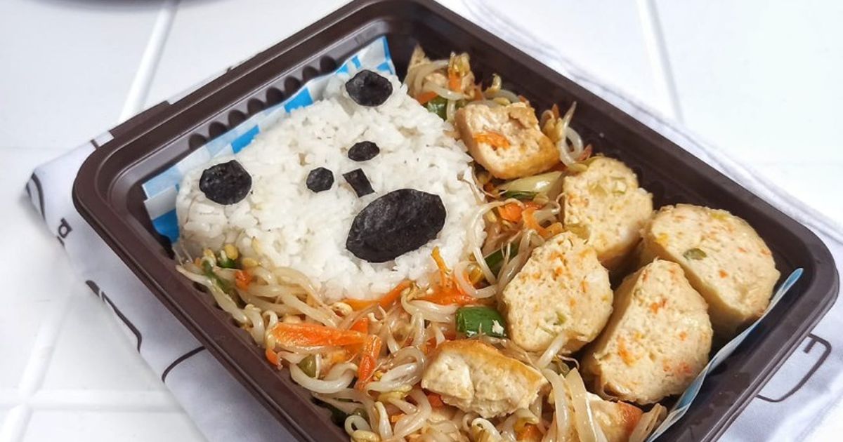 Bekal Sekolah Simpel dan Sehat (hekeng ayam, tumis tauge wortel tahu)