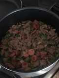 Alambre de res con tocino