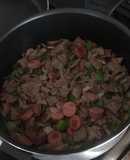 Alambre de res con tocino