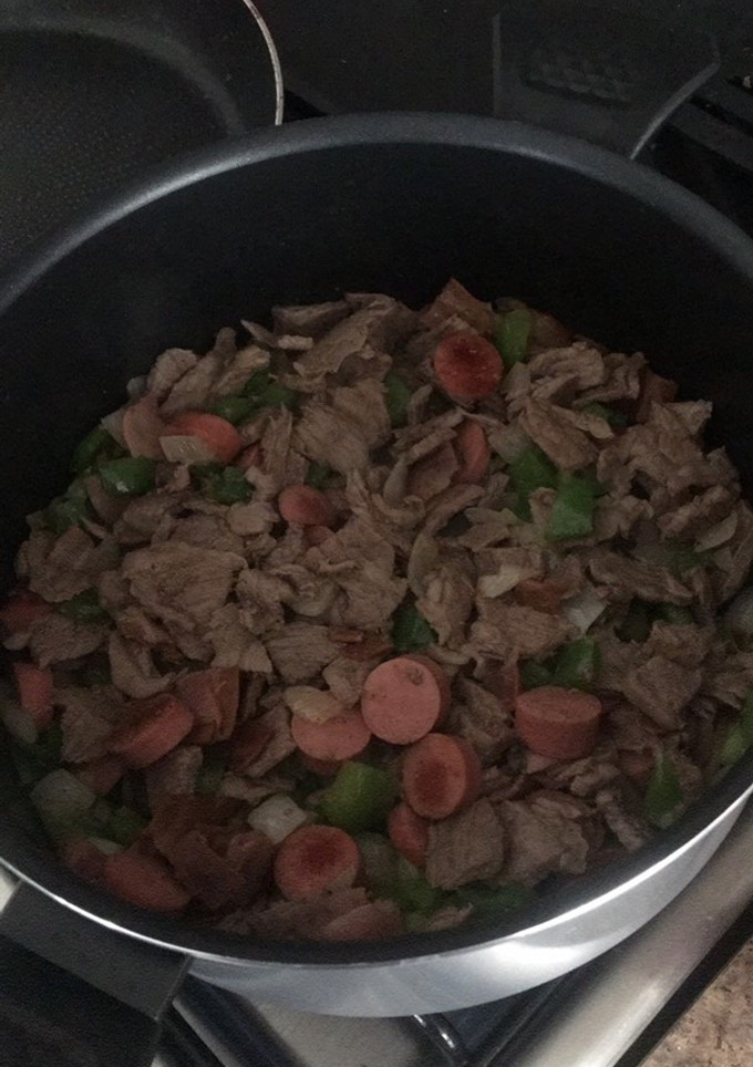 Una foto de Alambre de res con tocino