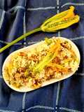 Risotto, grana, noci e fiori