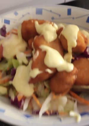 Una foto de Ensalada de pollo con salsa mostaza