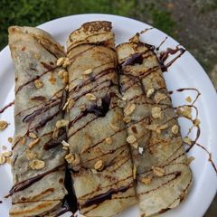 Healthy Chocolate Granola crepes A picture of Healthy Chocolate Granola crepes.