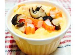 รูปของ 🎌🥚🦀ไข่ตุ๋นปูอัดเห็ดหอม - Microwave Steamed Egg