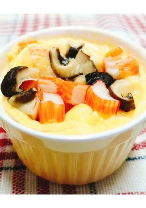 รูปของ 🎌🥚🦀ไข่ตุ๋นปูอัดเห็ดหอม - Microwave Steamed Egg