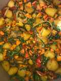 Garnished potatoes