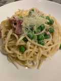 Pasta with Peas, Prosciutto, and Parmesan Cheese