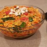 Shrimp with Orzo, Tomatoes, Spinach & Feta