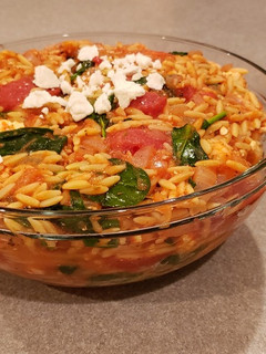 A picture of Shrimp with Orzo, Tomatoes, Spinach & Feta.
