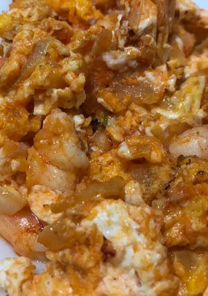 洋蔥蝦仁炒蛋 的食譜成品照片
